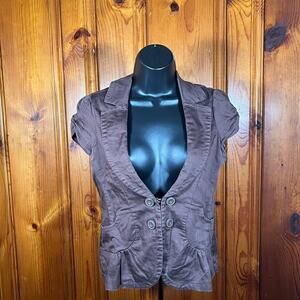 Vanity XS Y2K Blazer Jacket Brown Fitted